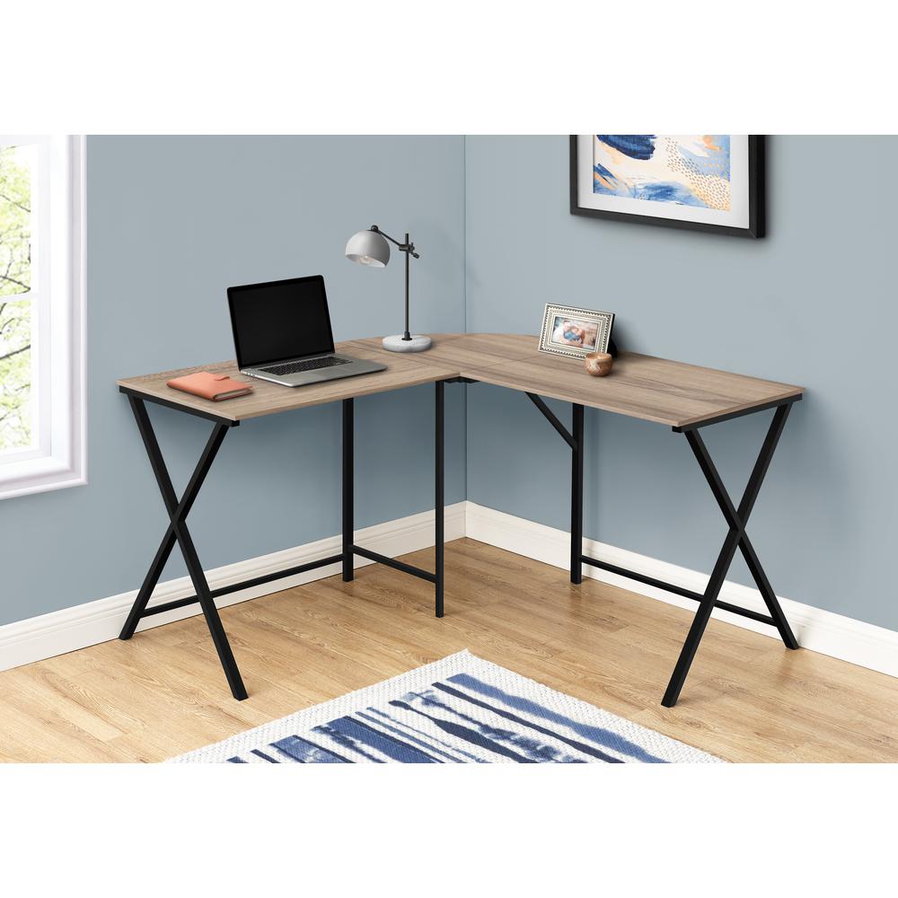 Computer Desk, Home Office, Corner, 55L, L Shape, Work, Laptop, Brown Laminate. Picture 8