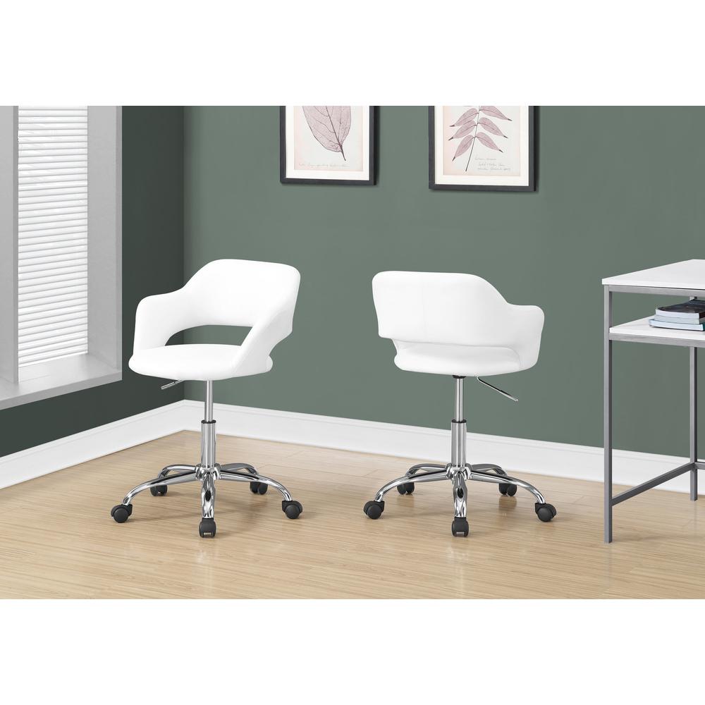 Office Chair, Adjustable Height, Swivel, Ergonomic, Armrests, Computer Desk. Picture 6