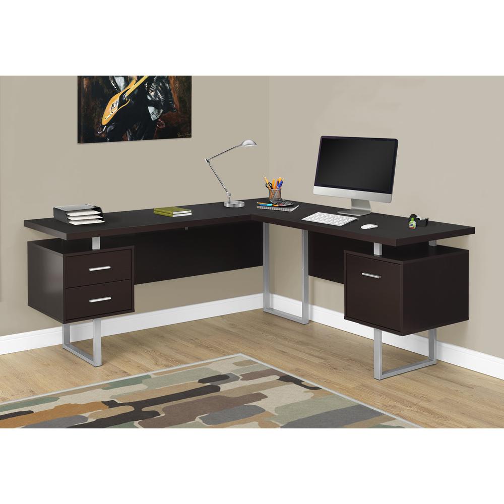 Computer Desk, Home Office, Corner, Left, Right Set-up, Storage Drawers, 70L. Picture 2