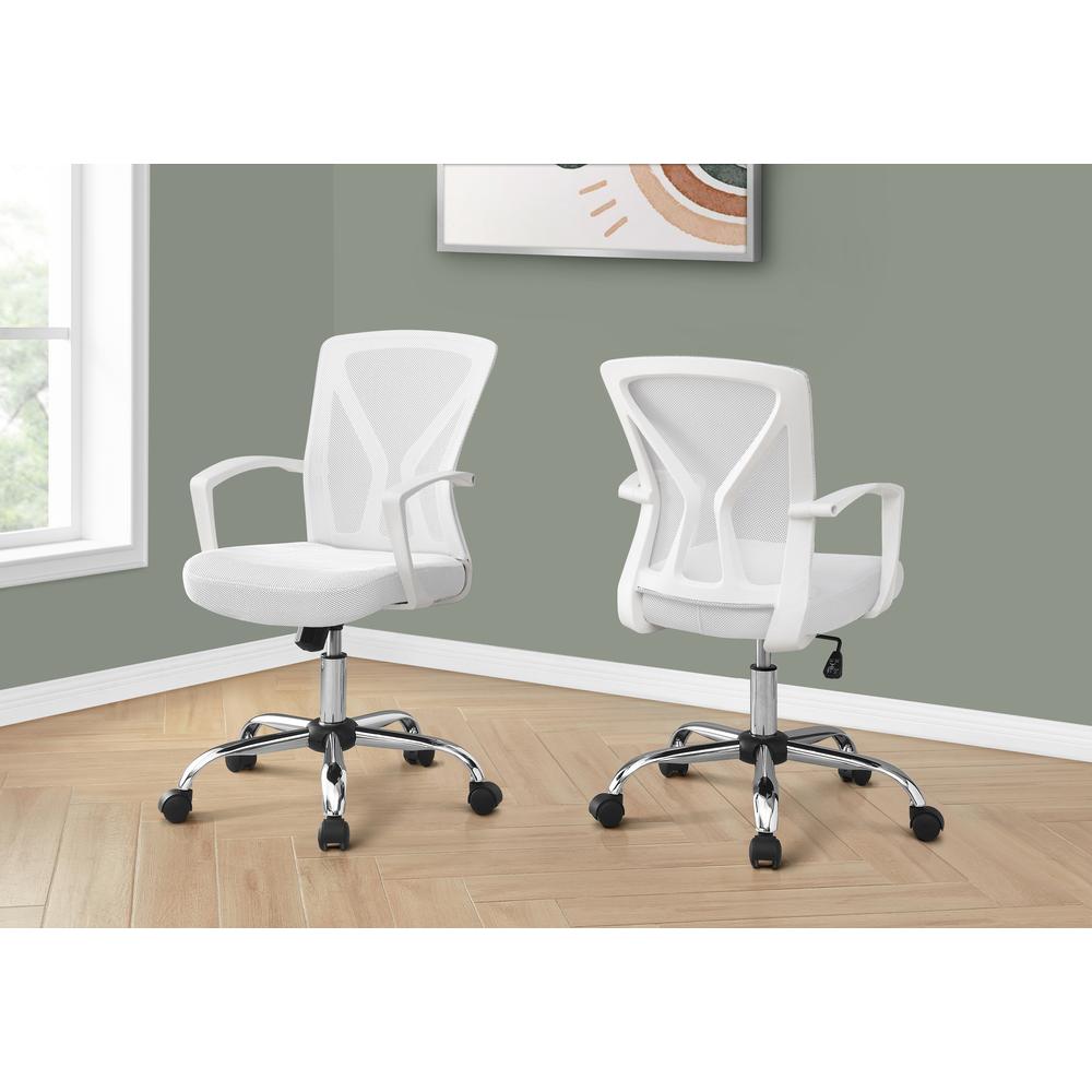 Office Chair, Adjustable Height, Swivel, Ergonomic, Armrests, Computer Desk. Picture 3