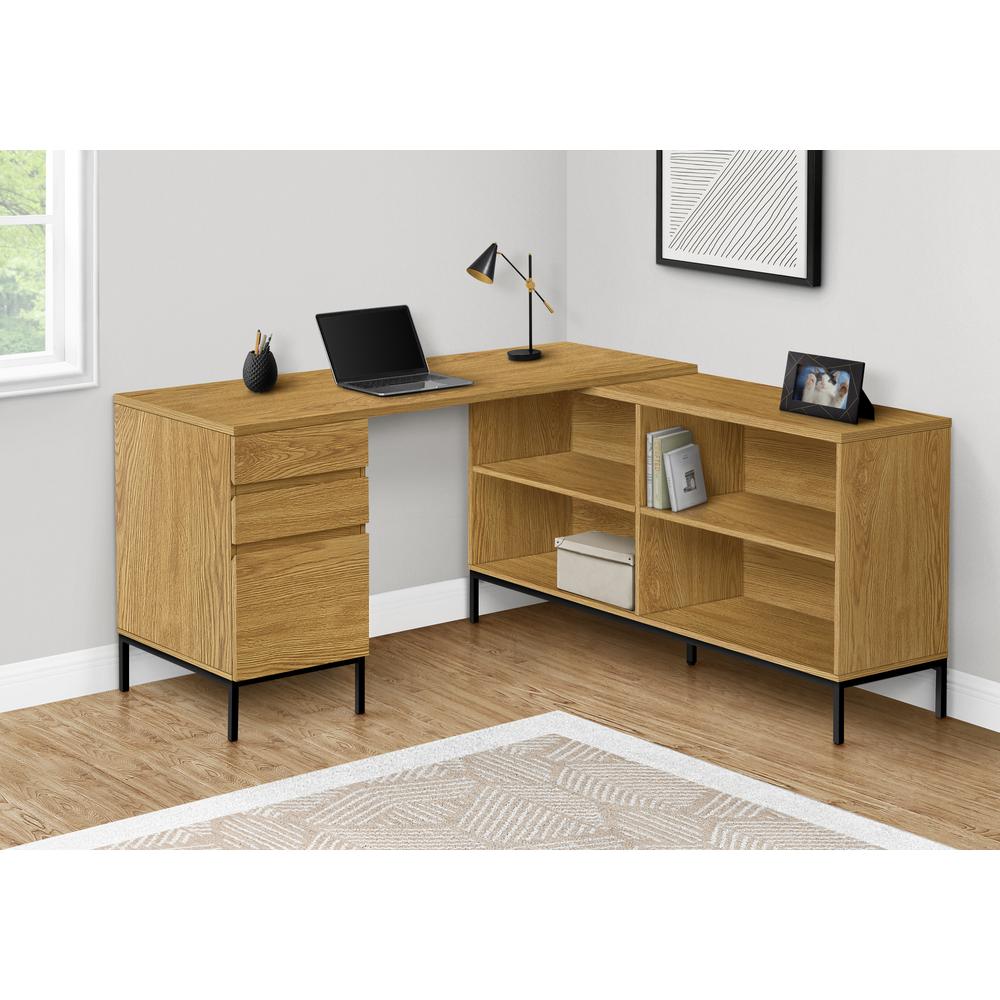 Computer Desk, Home Office, Corner, Storage Drawers, 60L, L Shape, Work. Picture 8