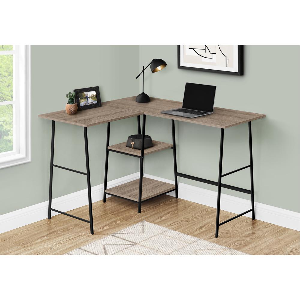Computer Desk, Home Office, Corner, Storage Shelves, 48L, L Shape, Work. Picture 8
