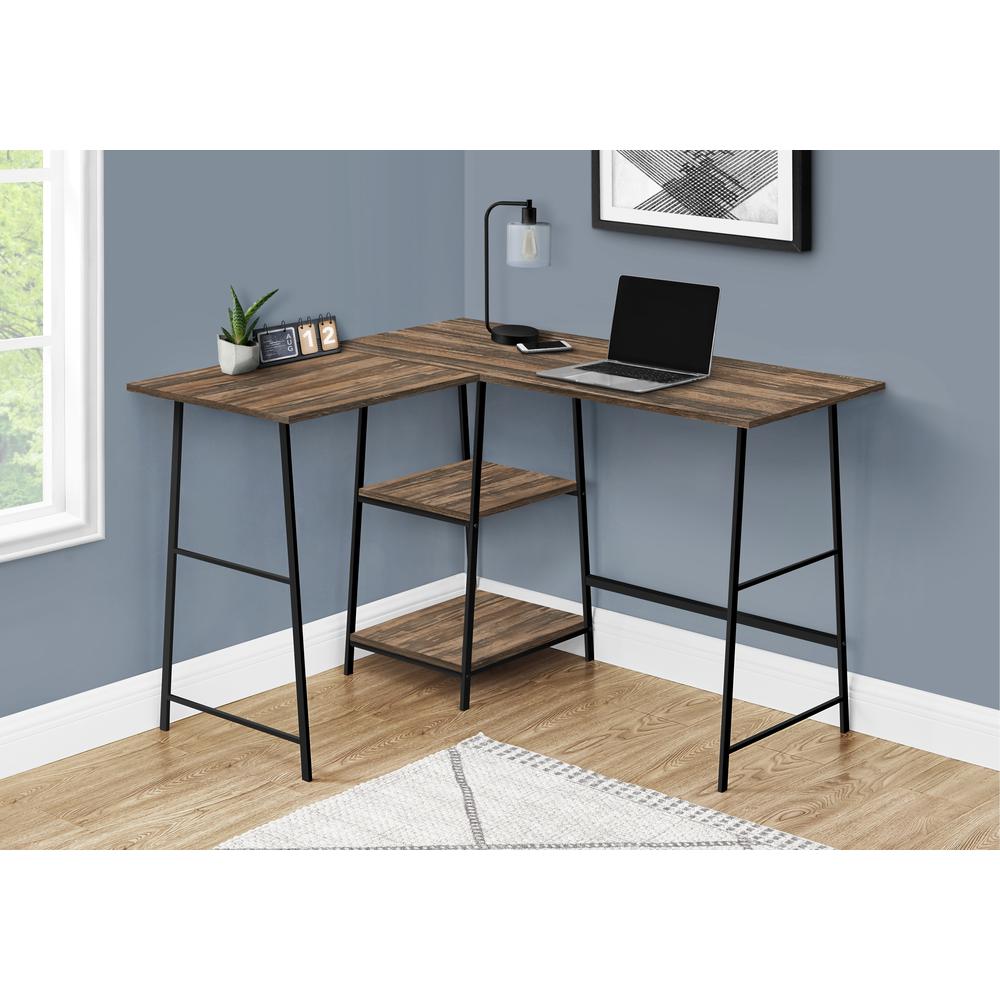 Computer Desk, Home Office, Corner, Storage Shelves, 48L, L Shape, Work. Picture 2
