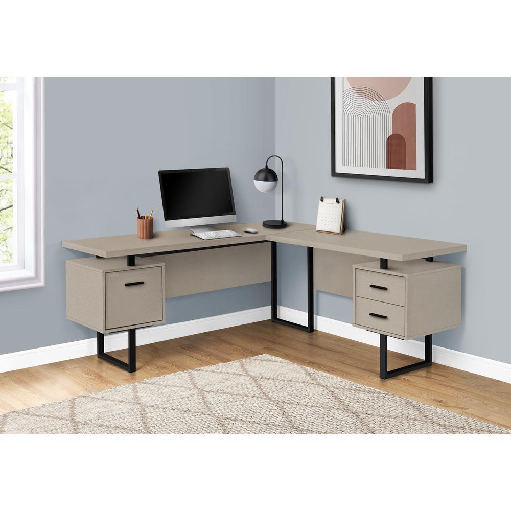 Computer Desk, Home Office, Corner, Left, Right Set-up, Storage Drawers, 70L. Picture 2