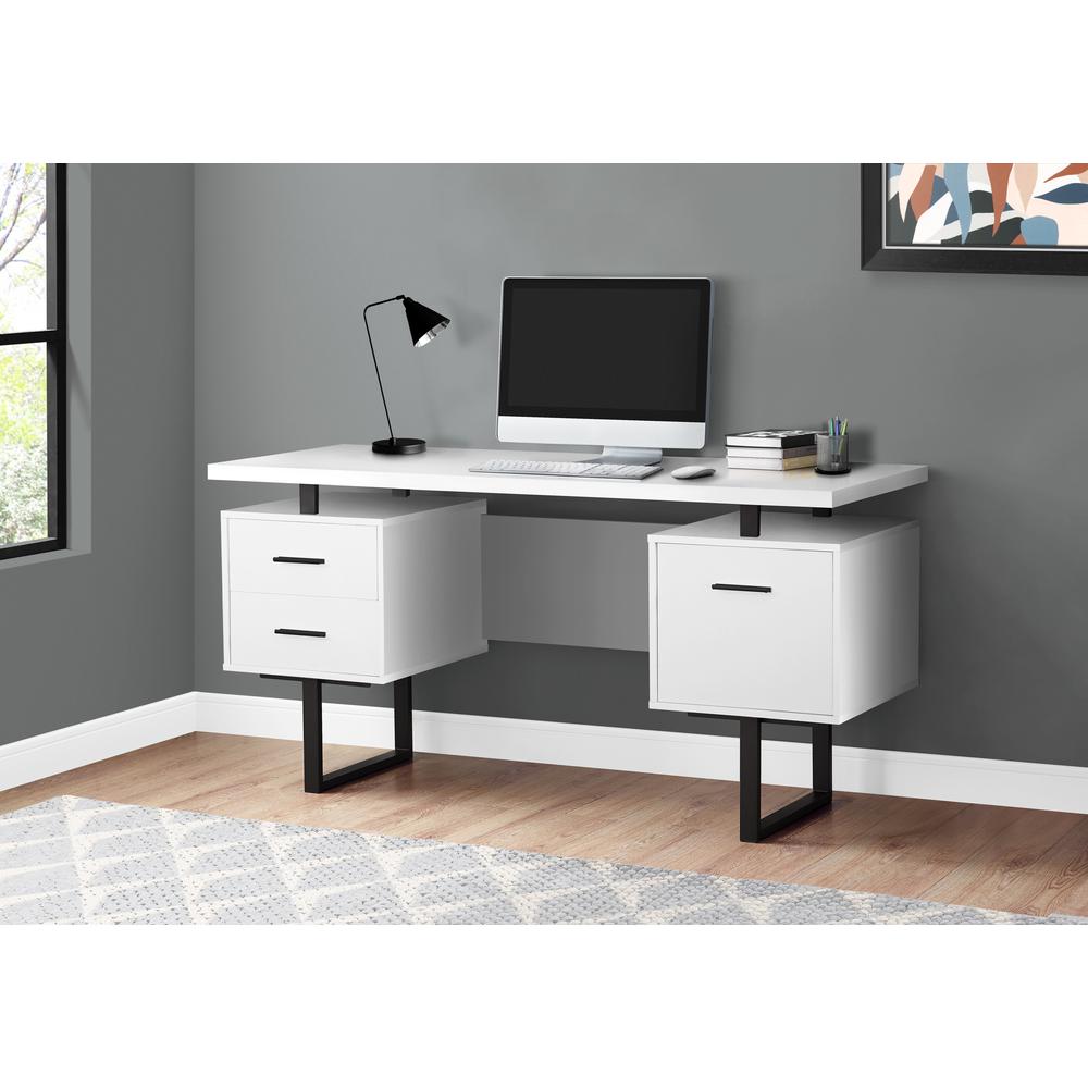 Computer Desk, Home Office, Laptop, Left, Right Set-up, Storage Drawers, 60L. Picture 9
