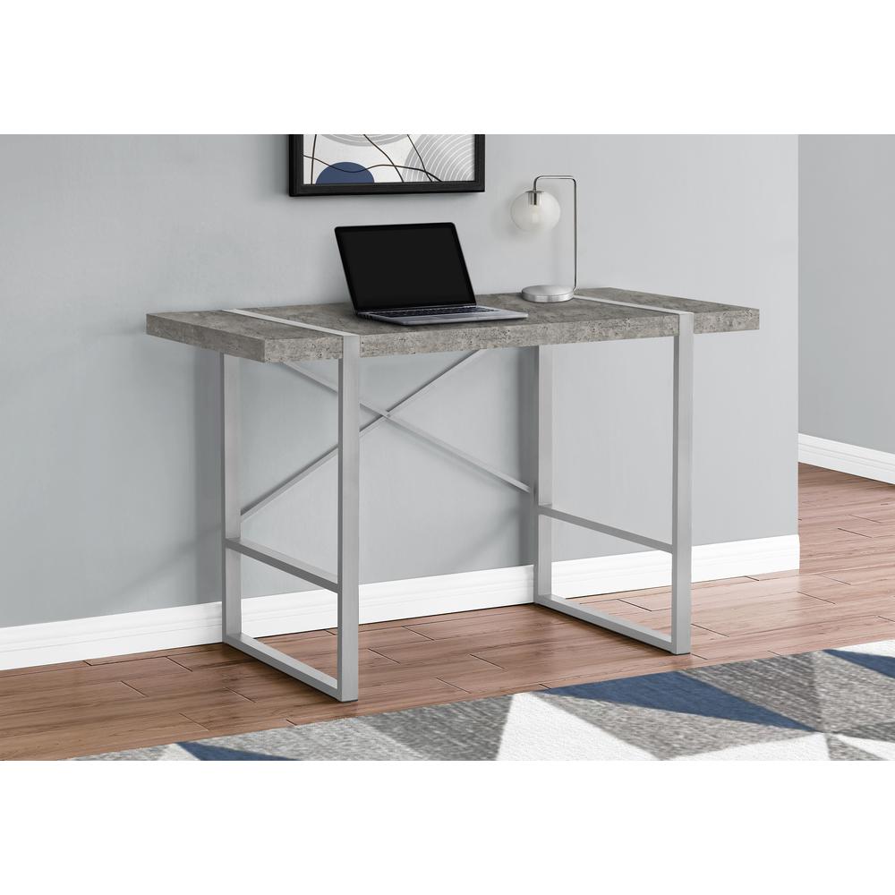Computer Desk, Home Office, Laptop, 48L, Work, Grey Concrete Laminate, Grey. Picture 8