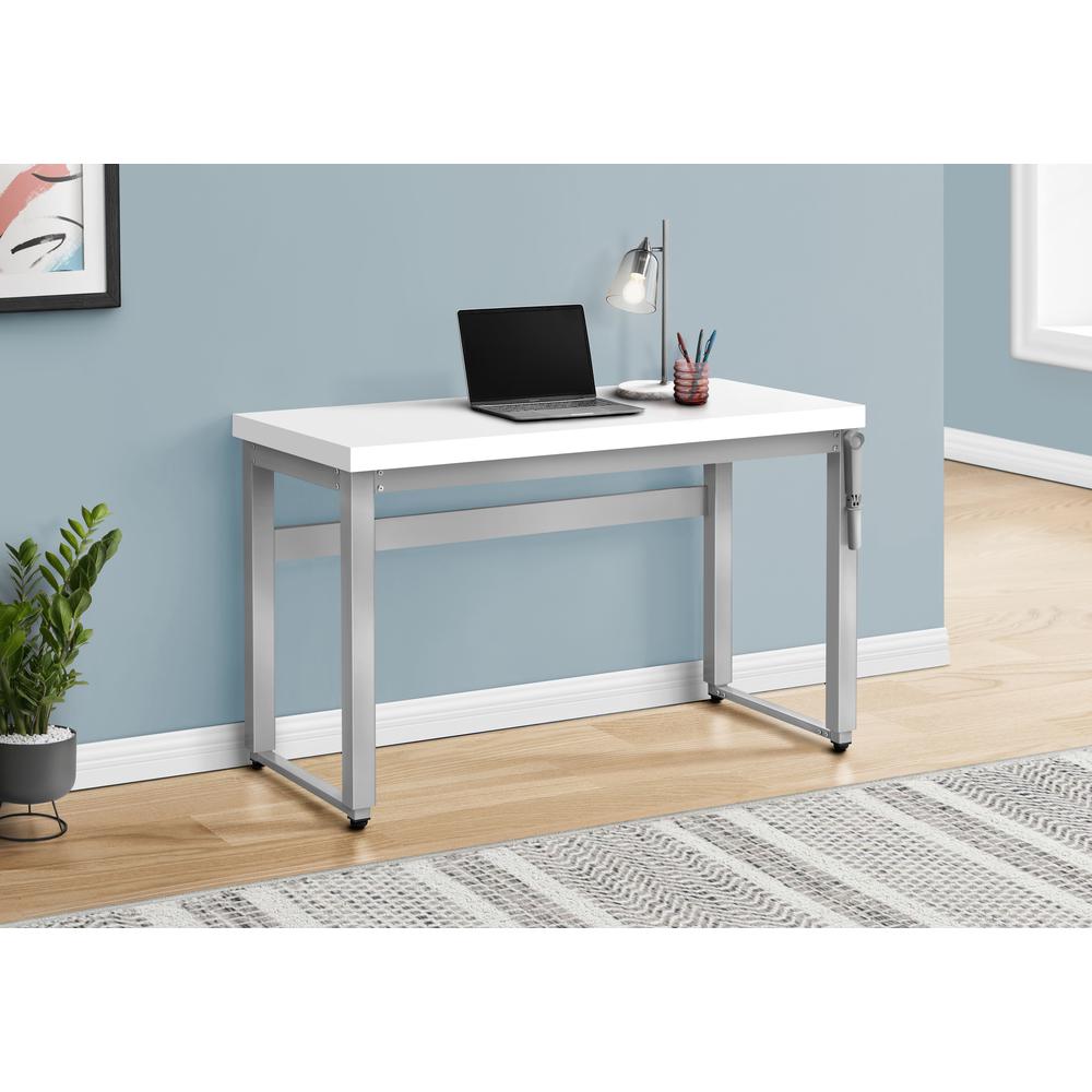 Computer Desk, Home Office, Standing, Adjustable, 48L, Work, Laptop. Picture 11