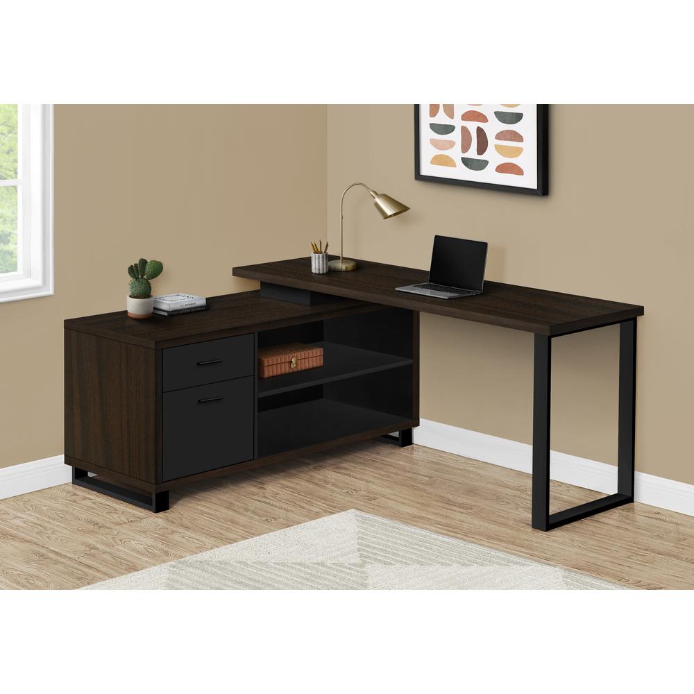 Computer Desk, Home Office, Corner, Storage Drawers, 72L, L Shape, Work. Picture 9