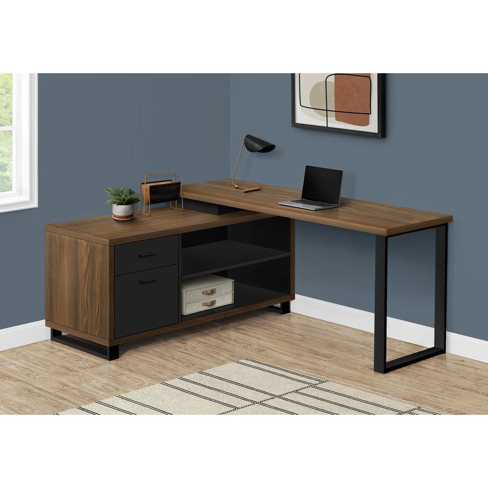 Computer Desk, Home Office, Corner, Storage Drawers, 72L, L Shape, Work. Picture 9