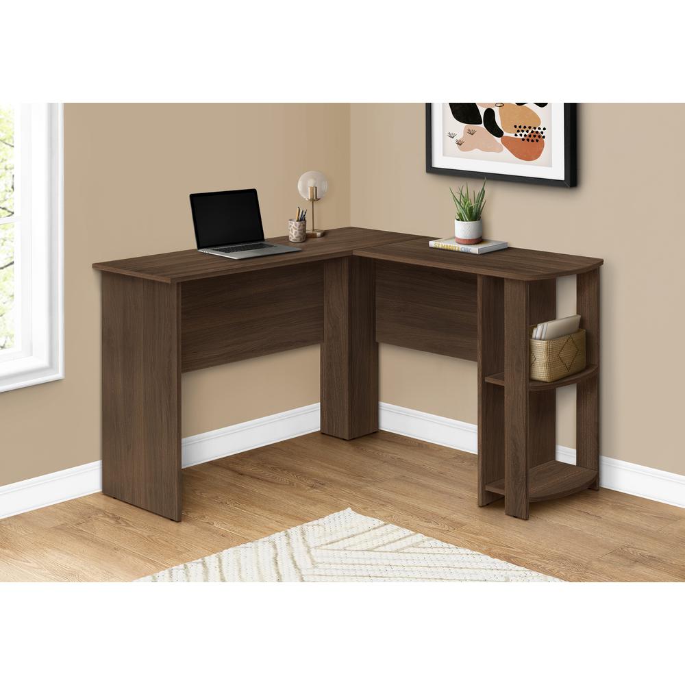 Computer Desk, Home Office, Corner, Storage Shelves, 48L, L Shape, Work. Picture 8