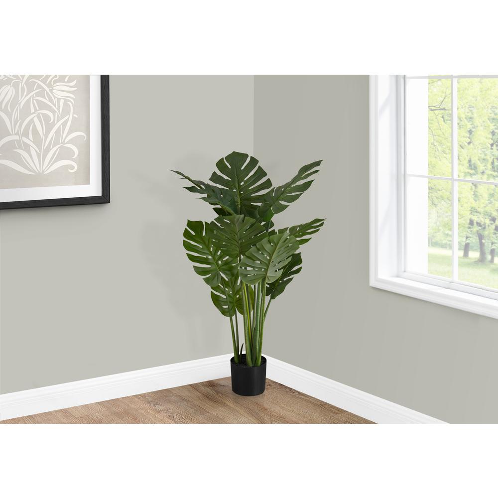 Artificial Plant, 45 Tall, Monstera Tree, Indoor, Faux, Fake, Floor, Greenery. Picture 5
