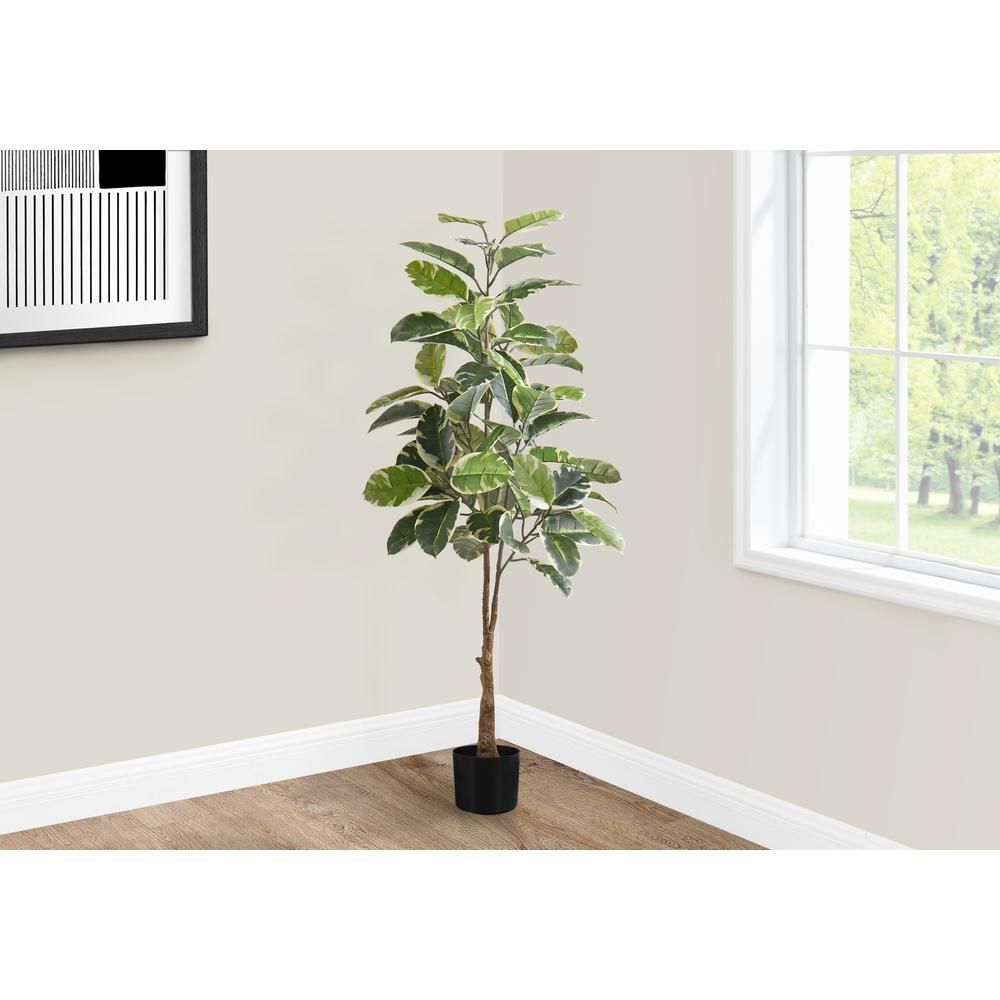 Artificial Plant, 52 Tall, Rubber Tree, Indoor, Faux, Fake, Floor, Greenery. Picture 5