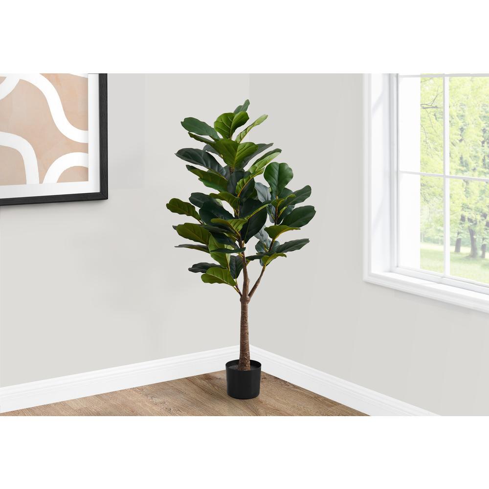 Artificial Plant, 47 Tall, Fiddle Tree, Indoor, Faux, Fake, Floor, Greenery. Picture 5