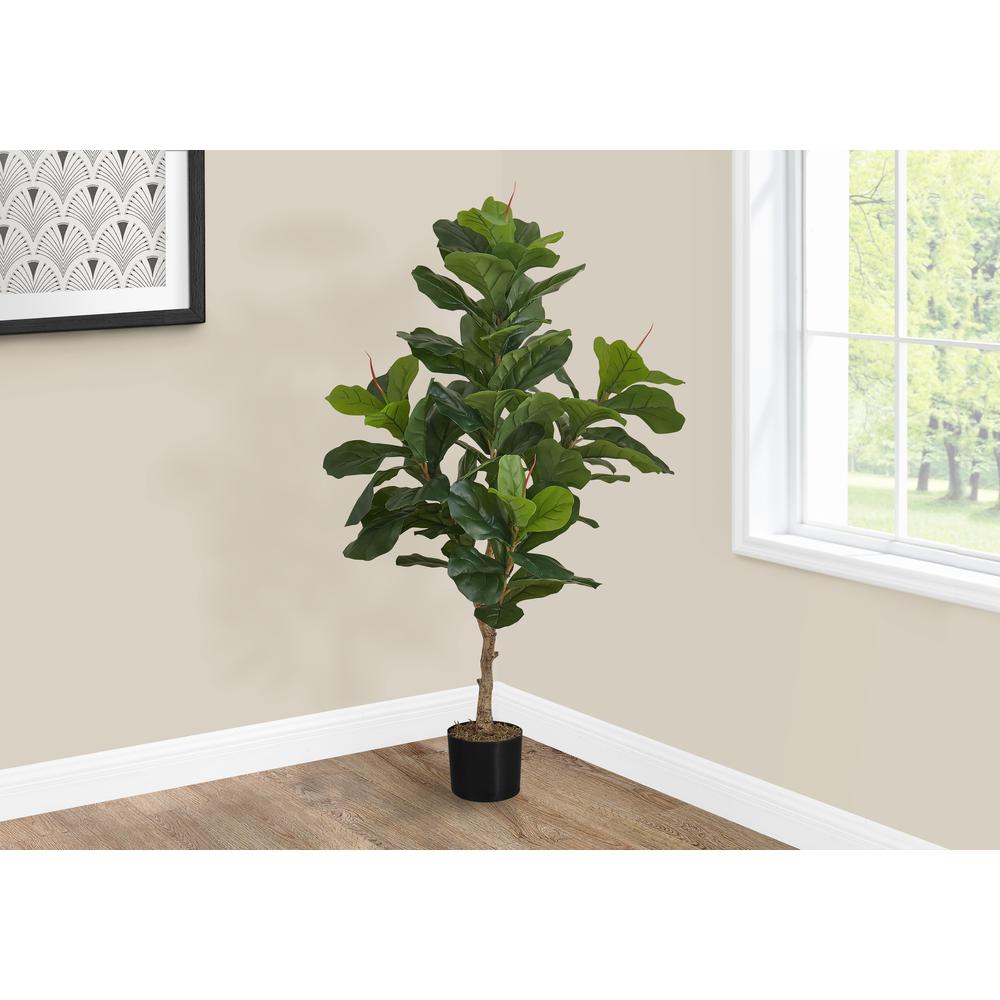 Artificial Plant, 47 Tall, Fiddle Tree, Indoor, Faux, Fake, Floor, Greenery. Picture 5