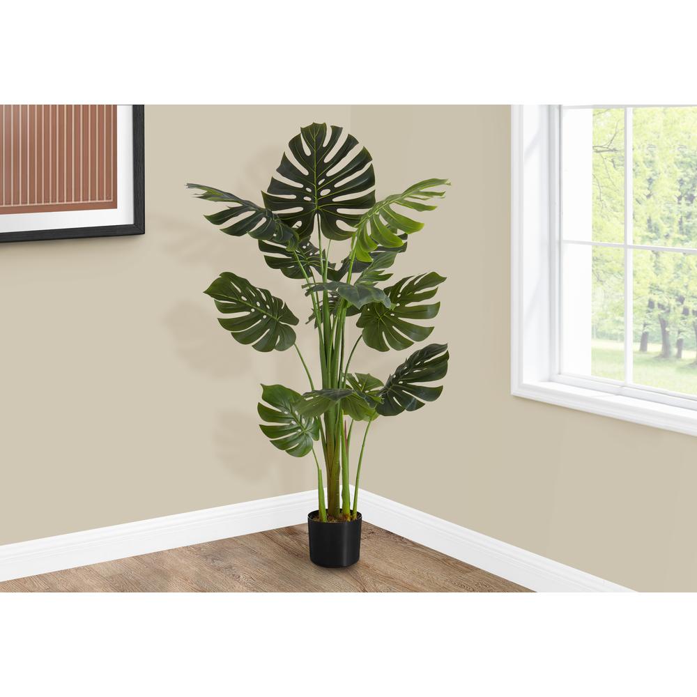 Artificial Plant, 55 Tall, Monstera Tree, Indoor, Faux, Fake, Floor, Greenery. Picture 5
