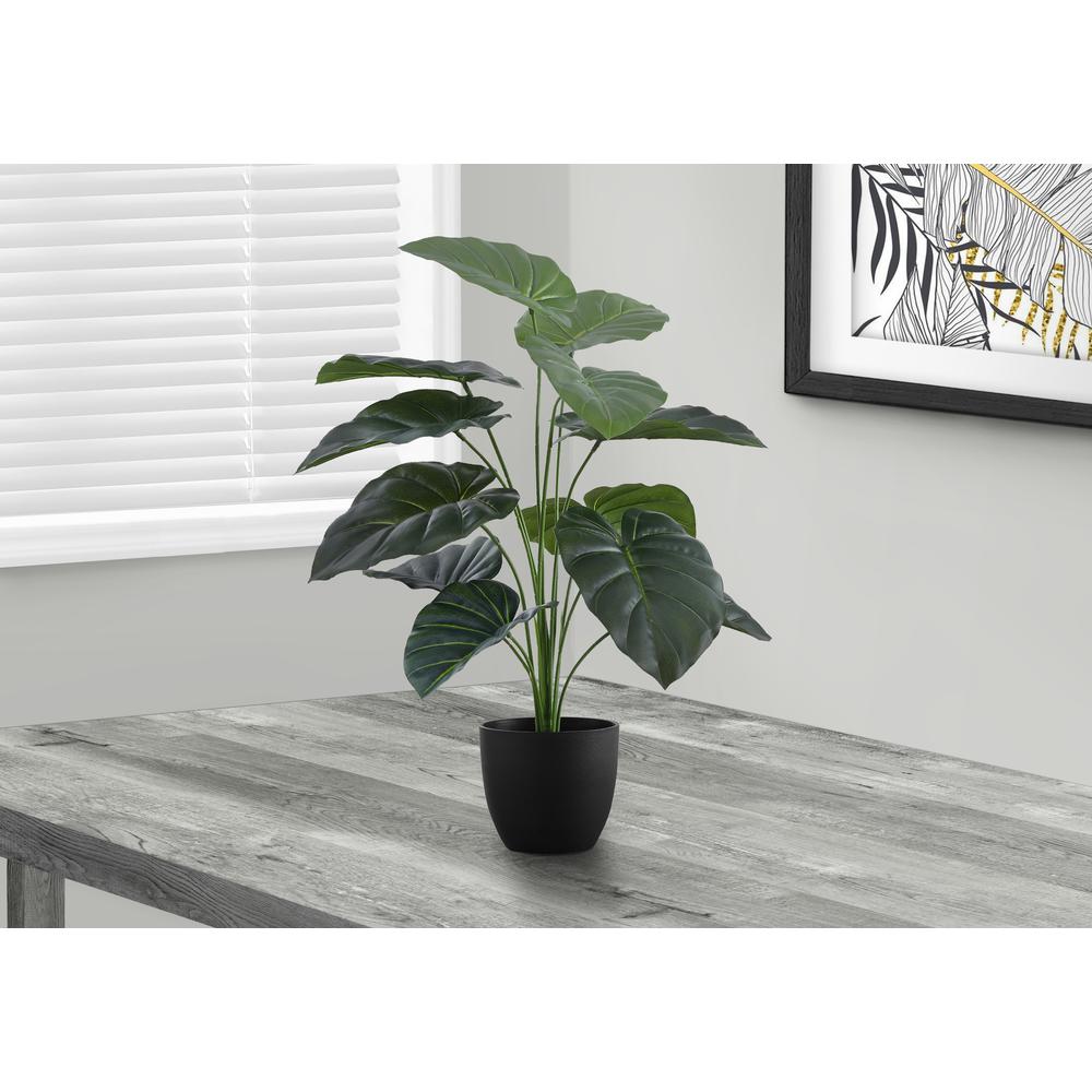 Artificial Plant, 24 Tall, Alocasia, Indoor, Faux, Fake, Table, Greenery. Picture 5