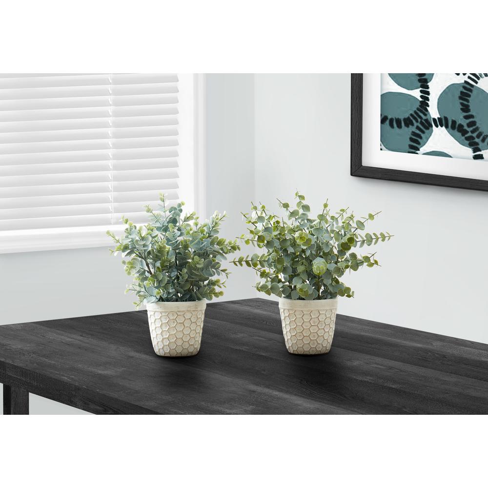 Artificial Plant, 13 Tall, Eucalyptus Grass, Indoor, Faux, Fake, Table. Picture 4