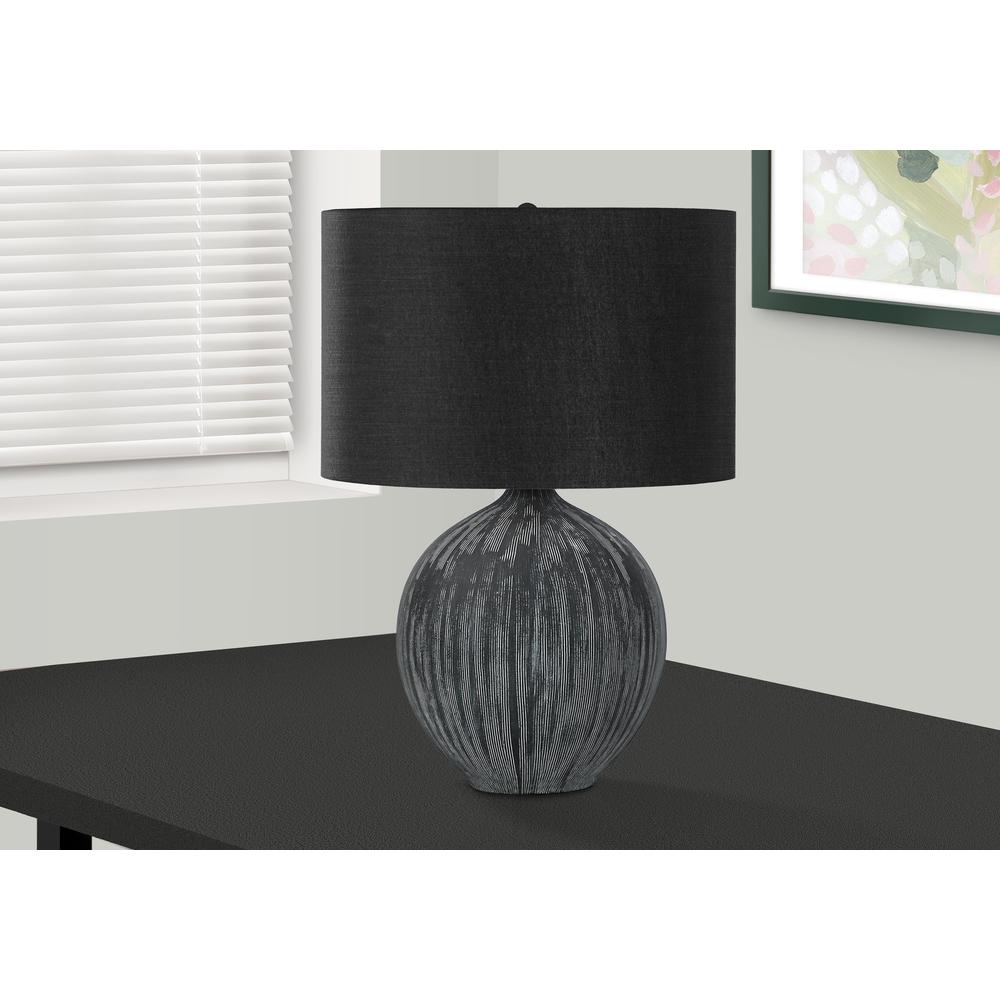 Lighting, 23"H, Table Lamp, Black Ceramic, Black Shade, Contemporary. Picture 5