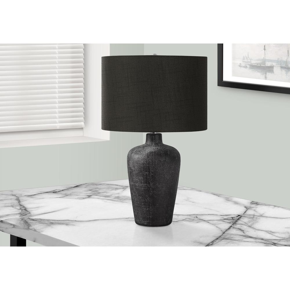 Lighting, Table Lamp, 24"H, Black Ceramic, Black Shade, Contemporary. Picture 5