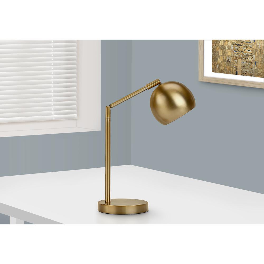 Lighting, 19"H, Table Lamp, Gold Metal, Gold Shade, Contemporary. Picture 4