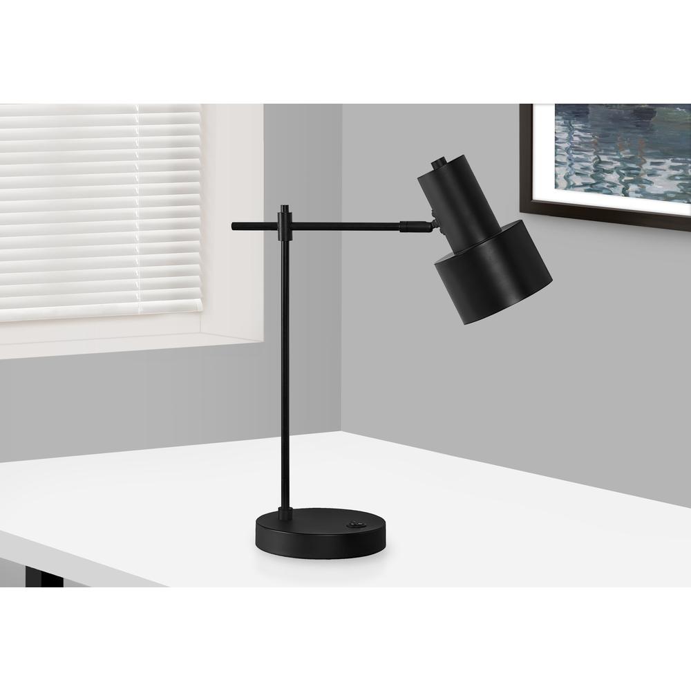 ="Lighting, 21""H, Table Lamp, Usb Port Included, Black Metal, Black Shade, Mod. Picture 4