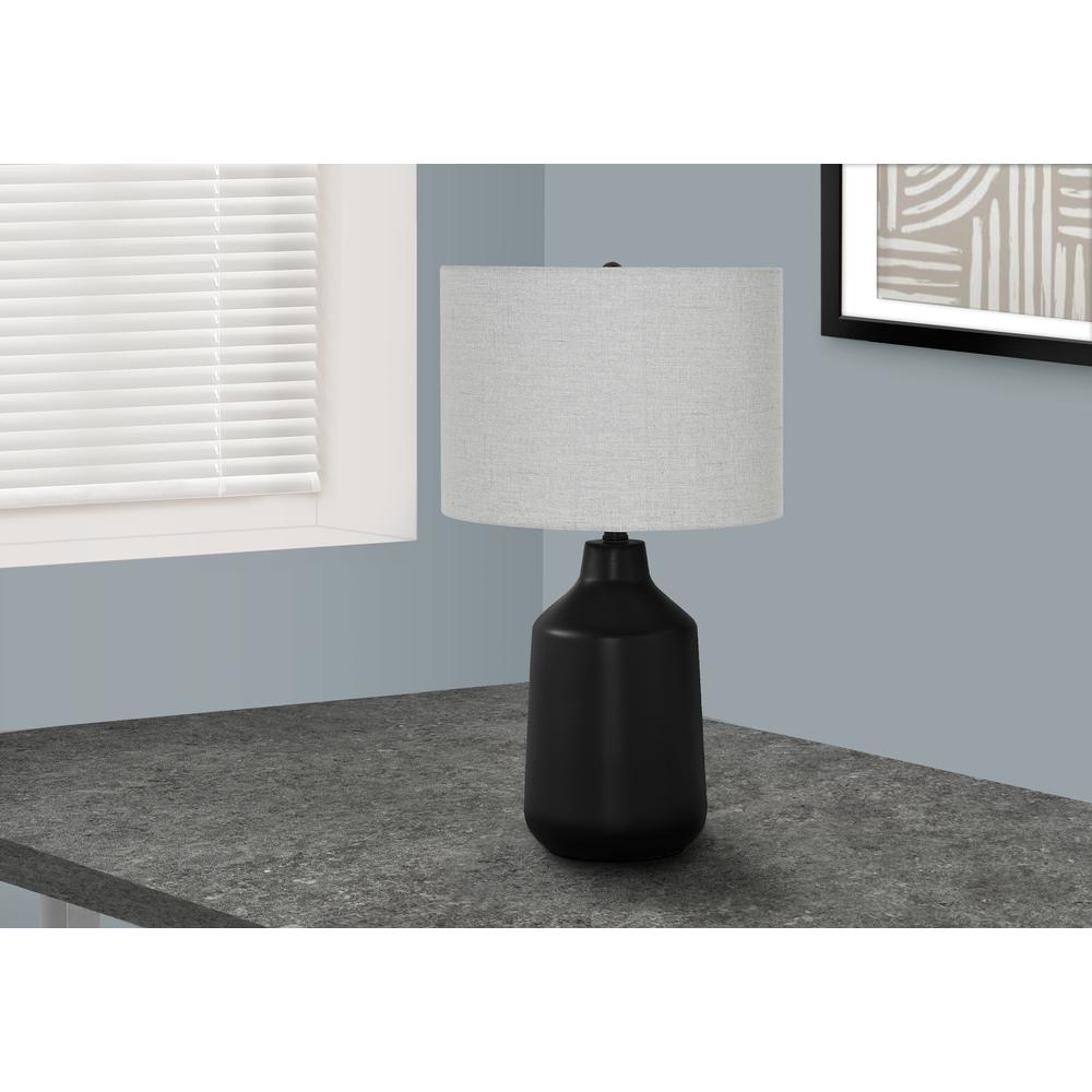 Lighting, 24"H, Table Lamp, Black Concrete, Grey Shade, Contemporary. Picture 5