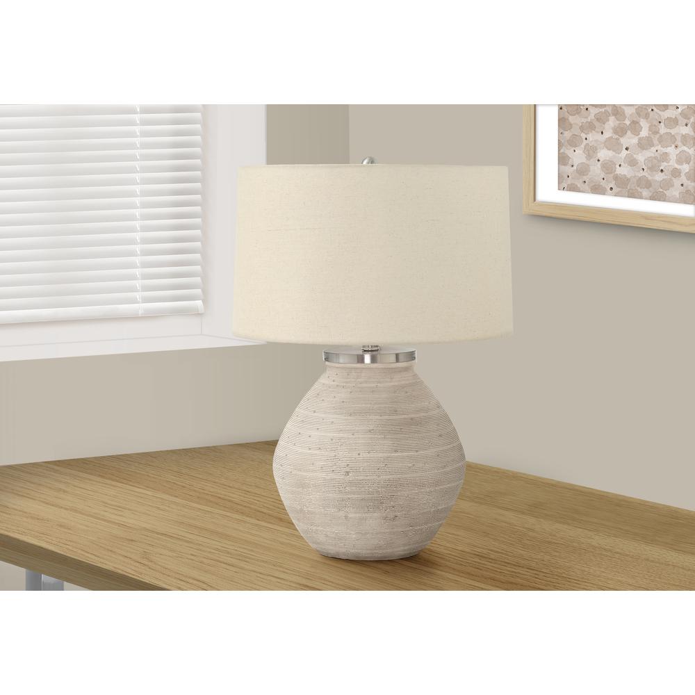 Lighting, 25"H, Table Lamp, Cream Concrete, Beige Shade, Contemporary. Picture 5