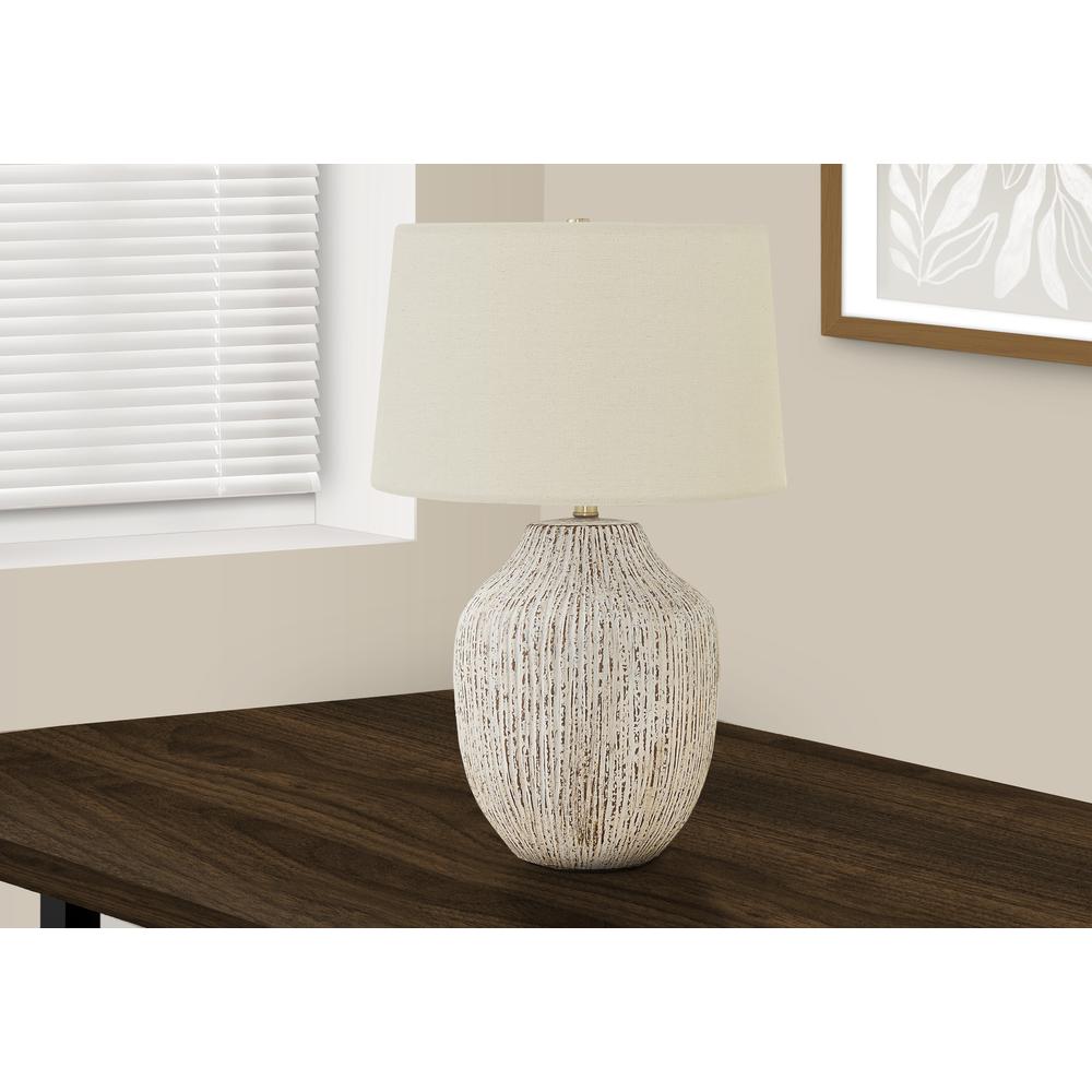 ="Lighting, 26""H, Table Lamp, Cream Ceramic, Ivory / Cream Shade, Transitional. Picture 5