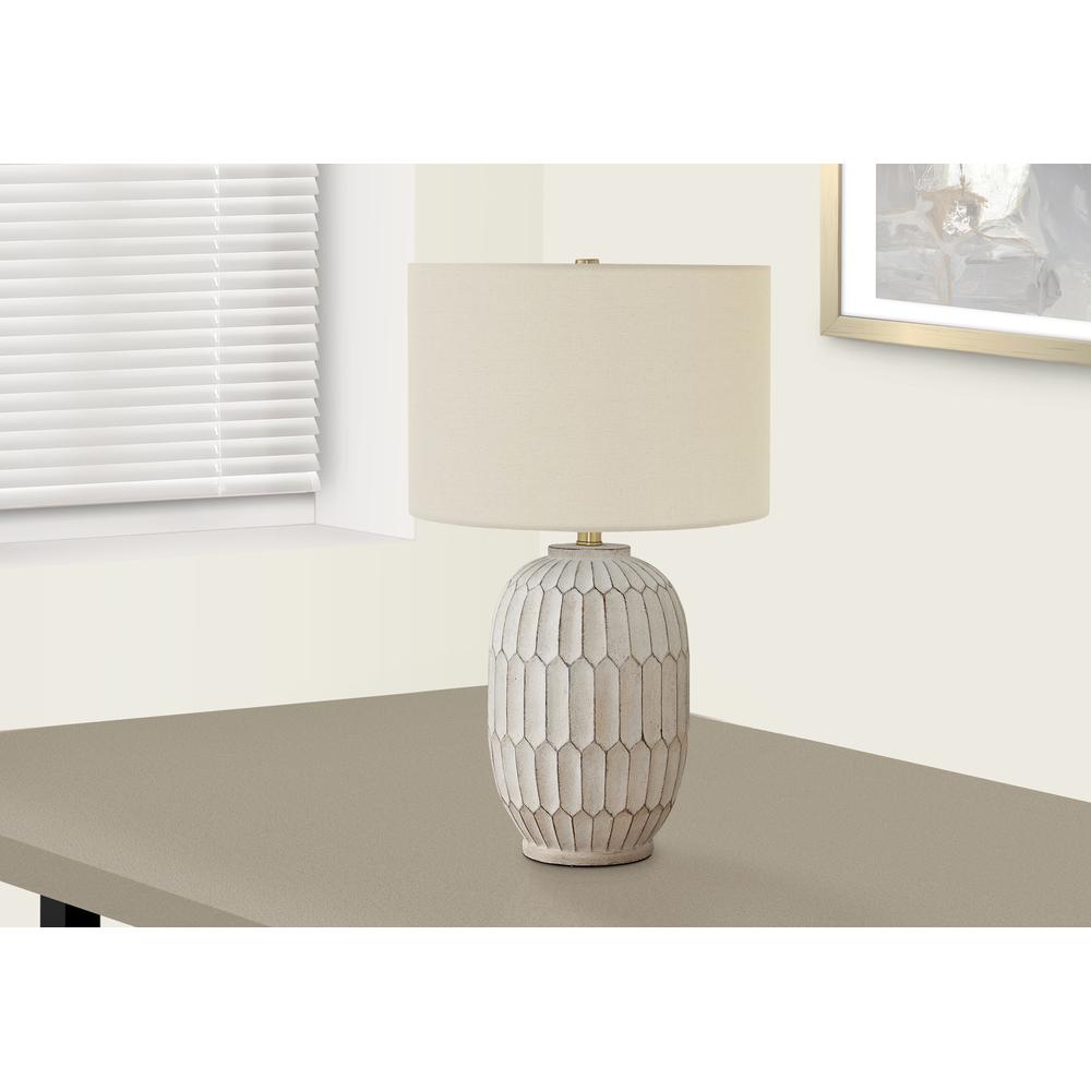 Lighting, 24"H, Table Lamp, Cream Resin, Ivory / Cream Shade, Transitional. Picture 5
