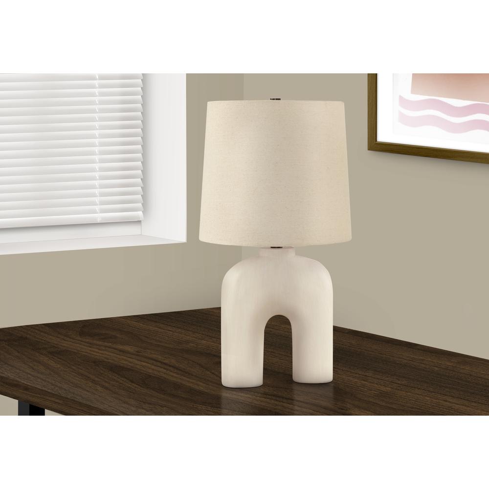 Lighting, 25"H, Table Lamp, Cream Resin, Beige Shade, Modern. Picture 5