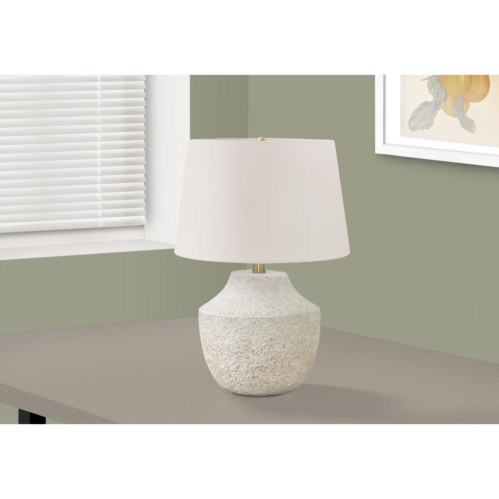 Lighting, 20"H, Table Lamp, Cream Concrete, Ivory / Cream Shade, Modern. Picture 5