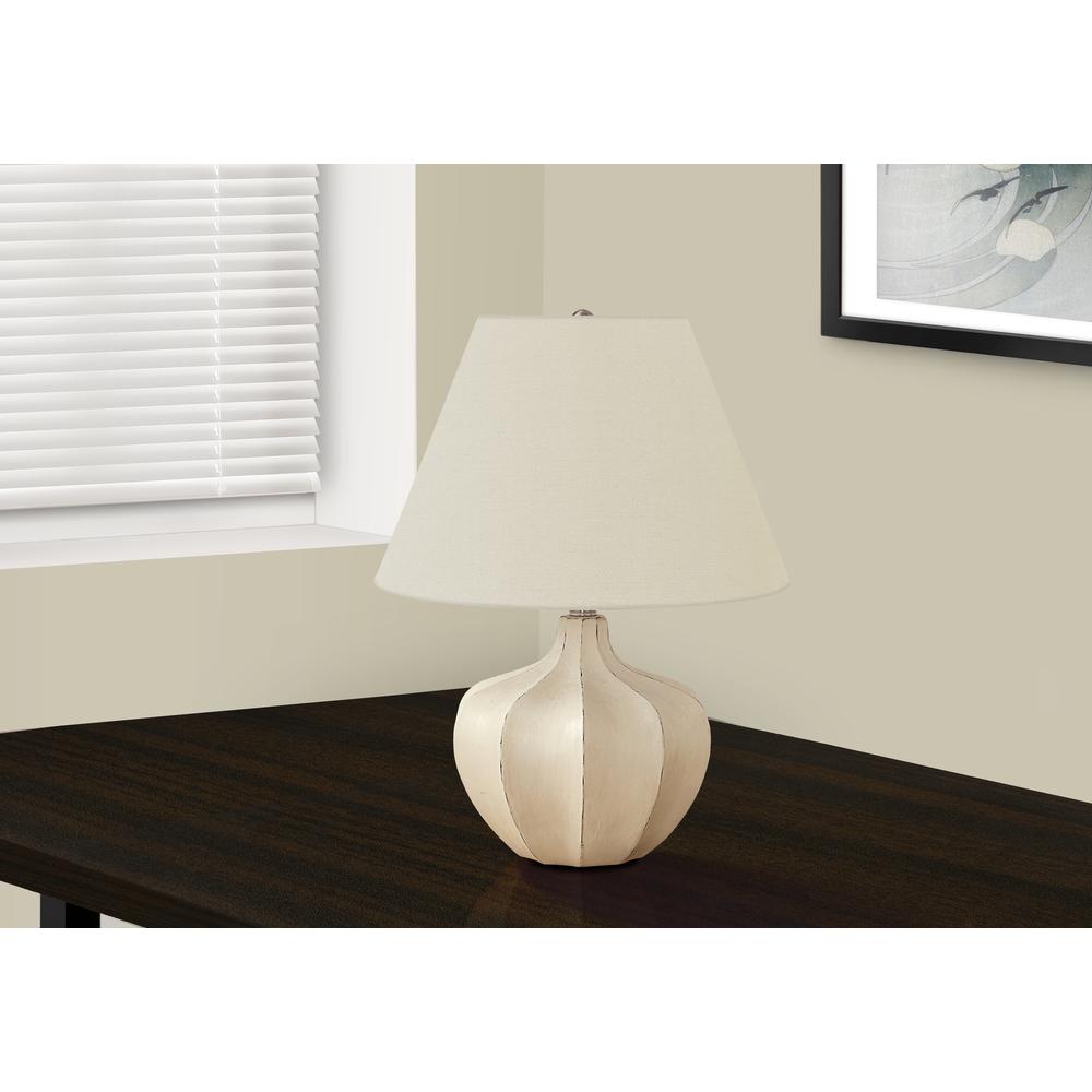 Lighting, 21"H, Table Lamp, Cream Resin, Ivory / Cream Shade, Transitional. Picture 5