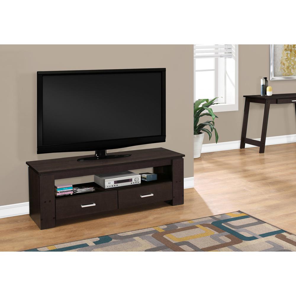 TV STAND - 48"L / CAPPUCCINO WITH STORAGE DRAWERS. Picture 2