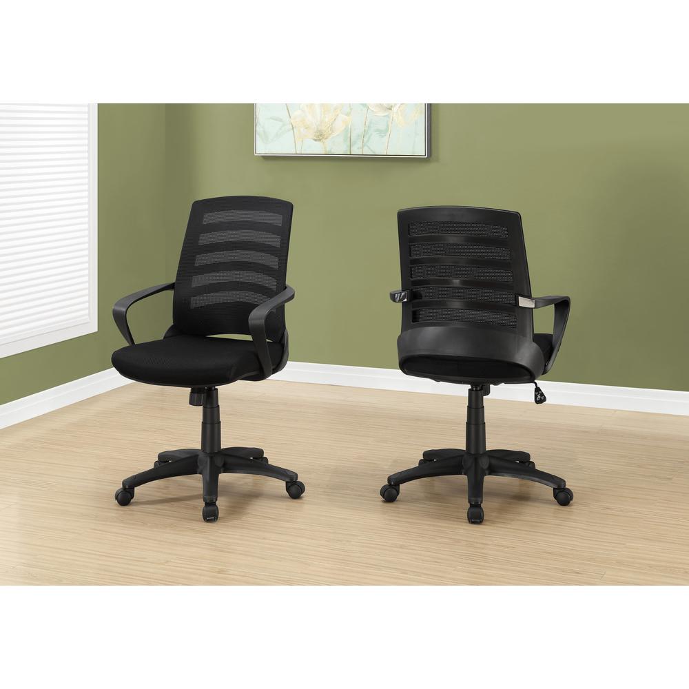 OFFICE CHAIR - BLACK / BLACK MESH / MID BACK / MULTI POSITION. Picture 2