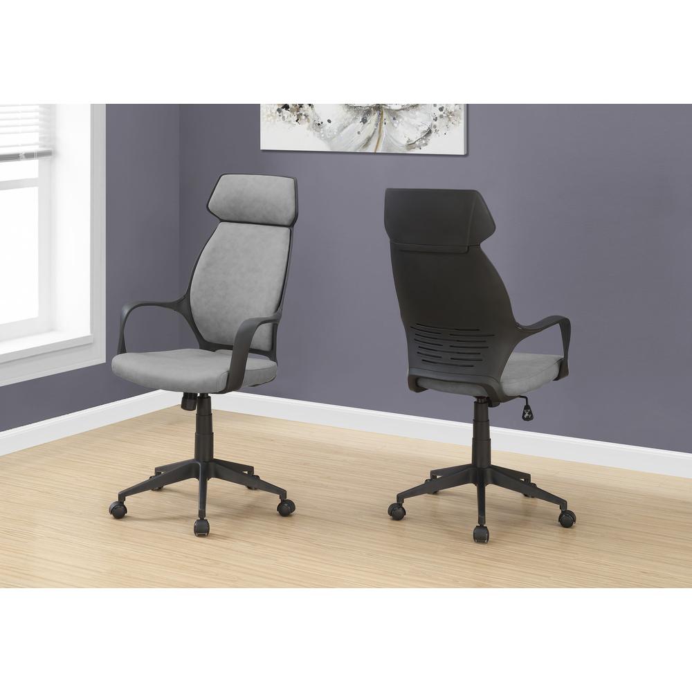 OFFICE CHAIR - GREY MICROFIBER / HIGH BACK EXECUTIVE. Picture 2