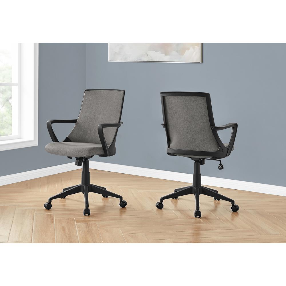 OFFICE CHAIR in BLACK / DARK GREY FABRIC / MULTI POSITION. Picture 2