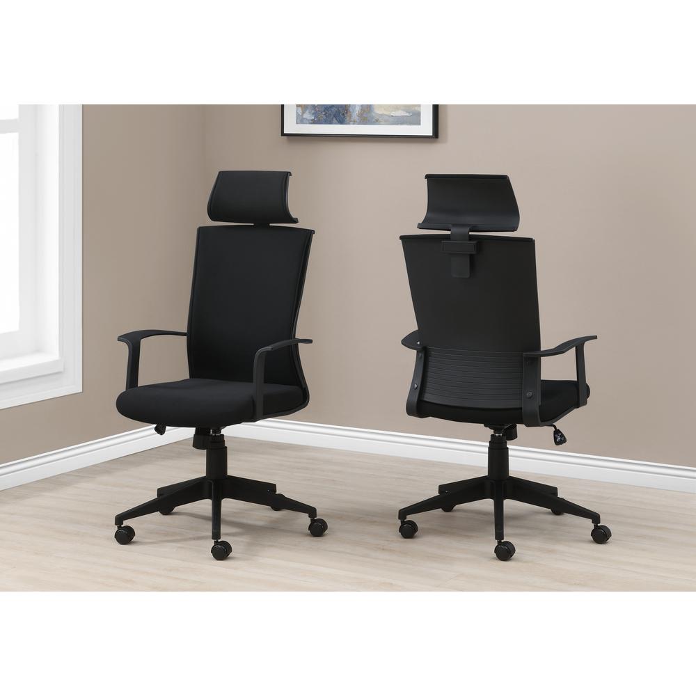 OFFICE CHAIR - BLACK / BLACK FABRIC / HIGH BACK EXECUTIVE. Picture 2