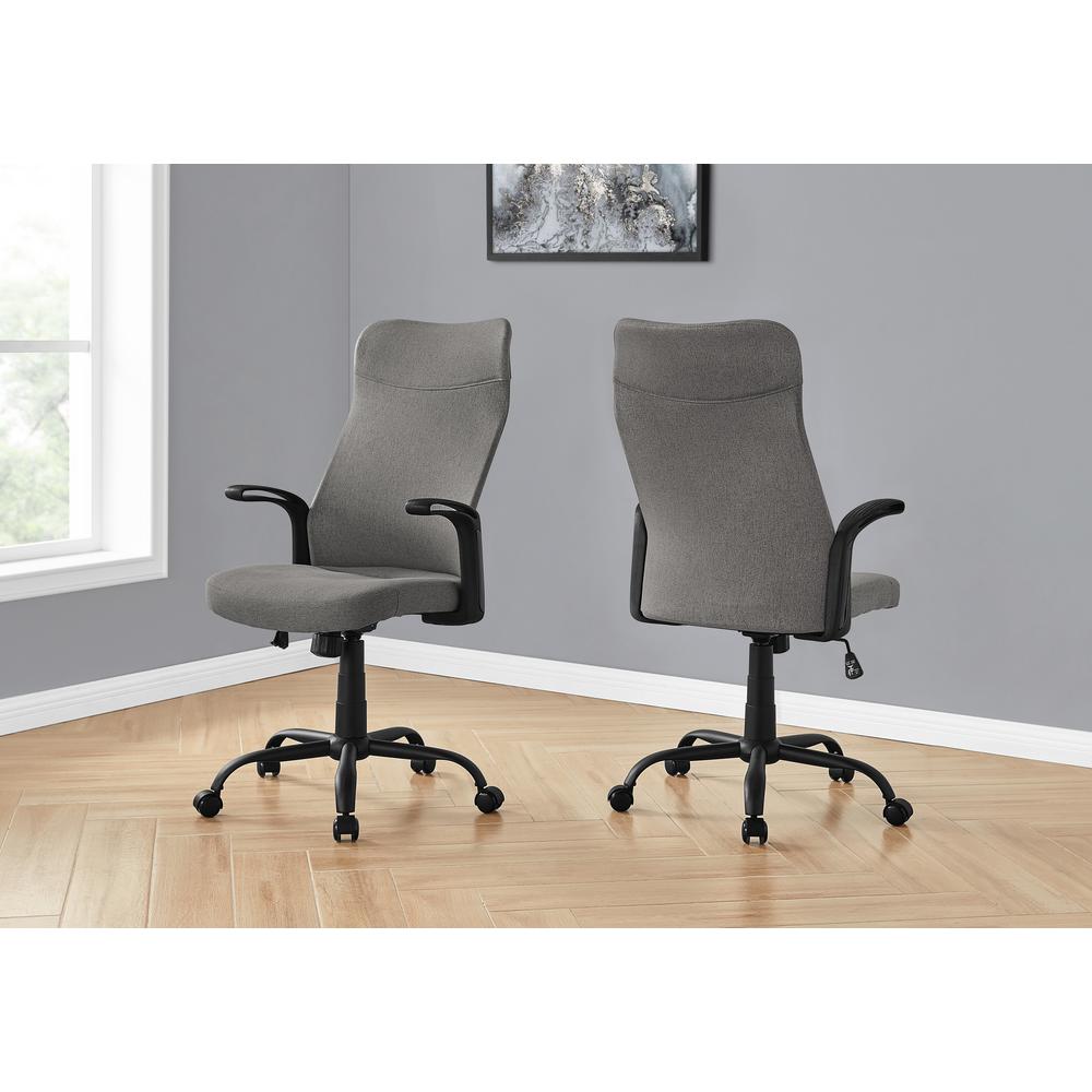 OFFICE CHAIR - BLACK / DARK GREY FABRIC / MULTI POSITION. Picture 2