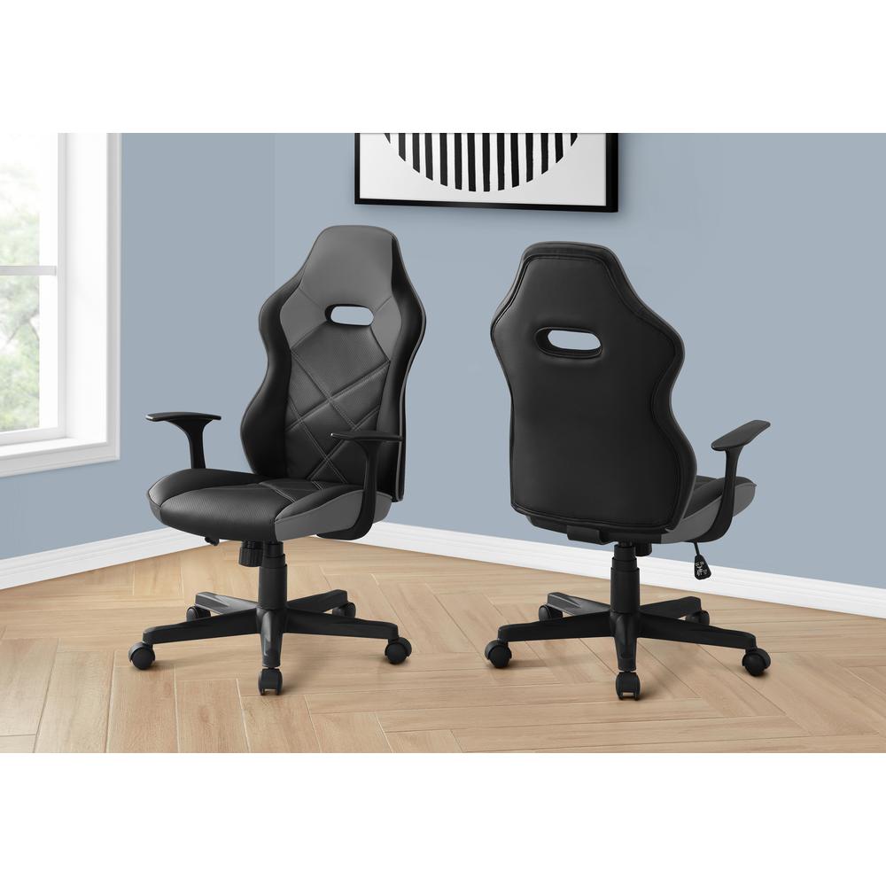 OFFICE CHAIR - GAMING / BLACK / GREY LEATHER-LOOK. Picture 9
