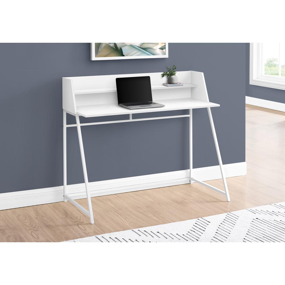 Computer Desk - 48"L / White / White Metal. Picture 2
