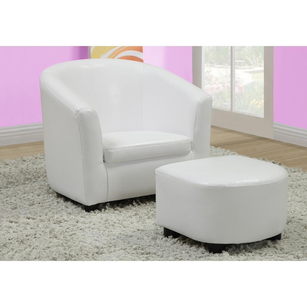 JUVENILE CHAIR - 2 PCS SET / WHITE LEATHER-LOOK FABRIC. Picture 2