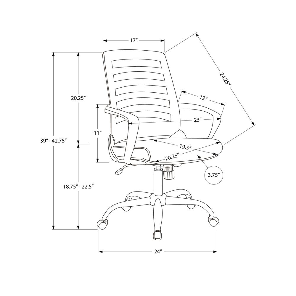 Office Chair, Adjustable Height, Swivel, Ergonomic, Armrests, Computer Desk. Picture 10