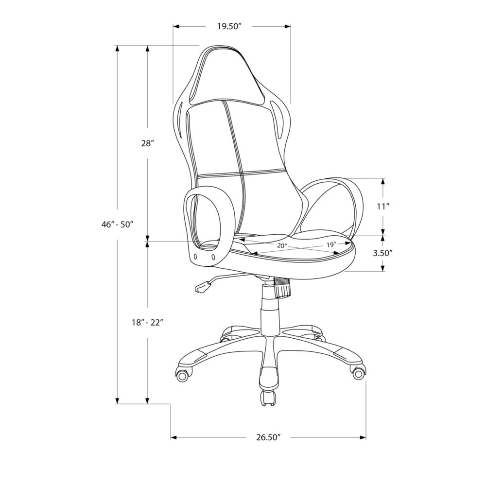 Office Chair, Gaming, Adjustable Height, Swivel, Ergonomic, Armrests, Computer. Picture 10
