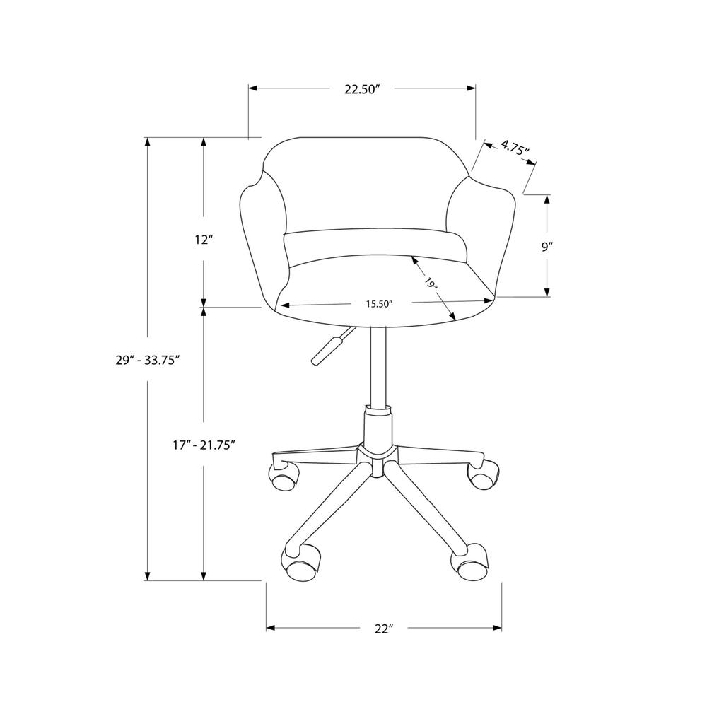 Office Chair, Adjustable Height, Swivel, Ergonomic, Armrests, Computer Desk. Picture 7