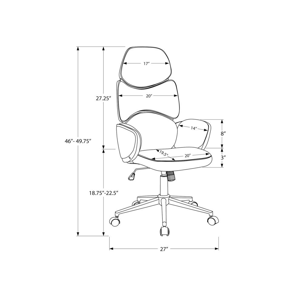 Office Chair, Adjustable Height, Swivel, Ergonomic, Armrests, Computer Desk. Picture 10