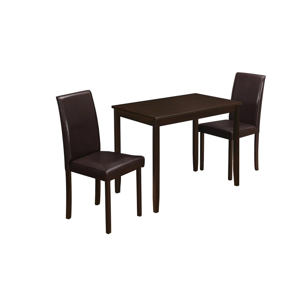 DINING SET - 3PCS SET / CAPPUCCINO / BROWN PARSON CHAIRS. Picture 1