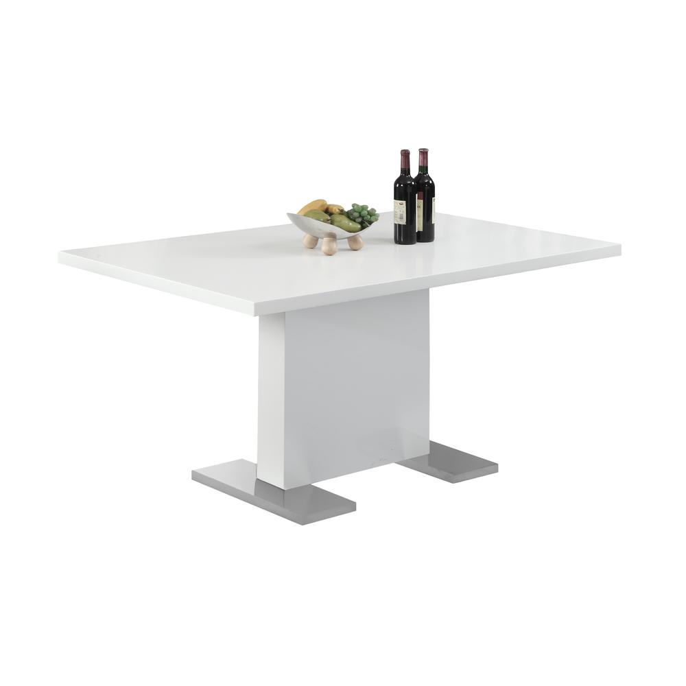 DINING TABLE - 35"X 60" / HIGH GLOSSY WHITE. Picture 1
