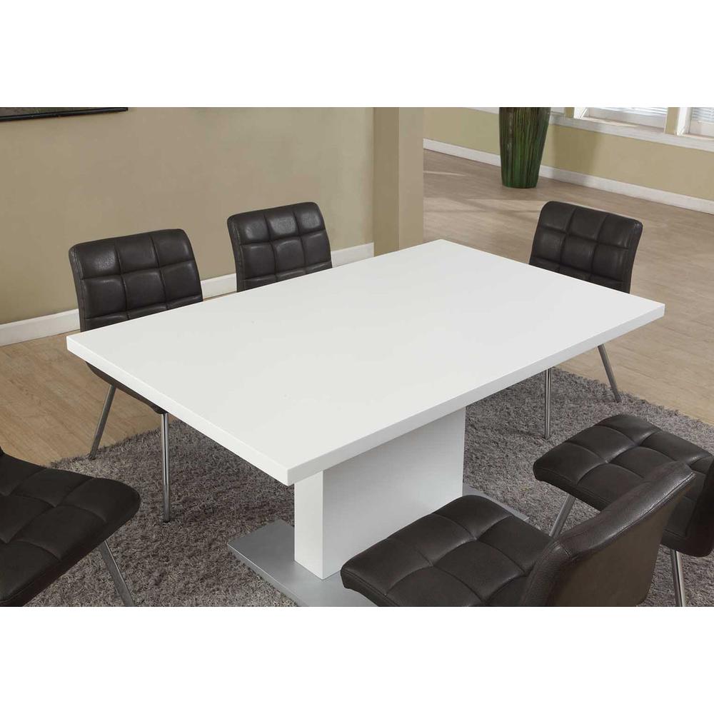 DINING TABLE - 35"X 60" / HIGH GLOSSY WHITE. Picture 3