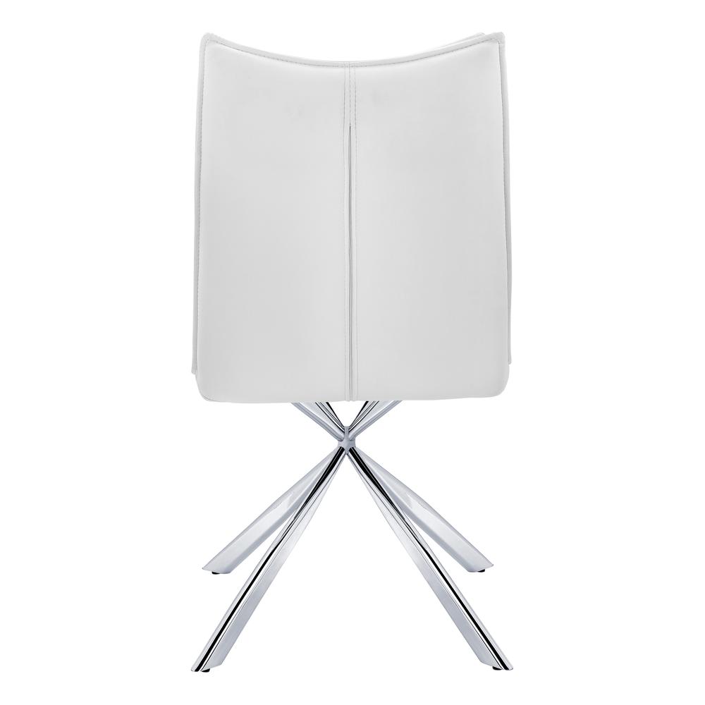 Dining Chair - 2Pcs, 36"H, White Leather-Look, Chrome. Picture 8