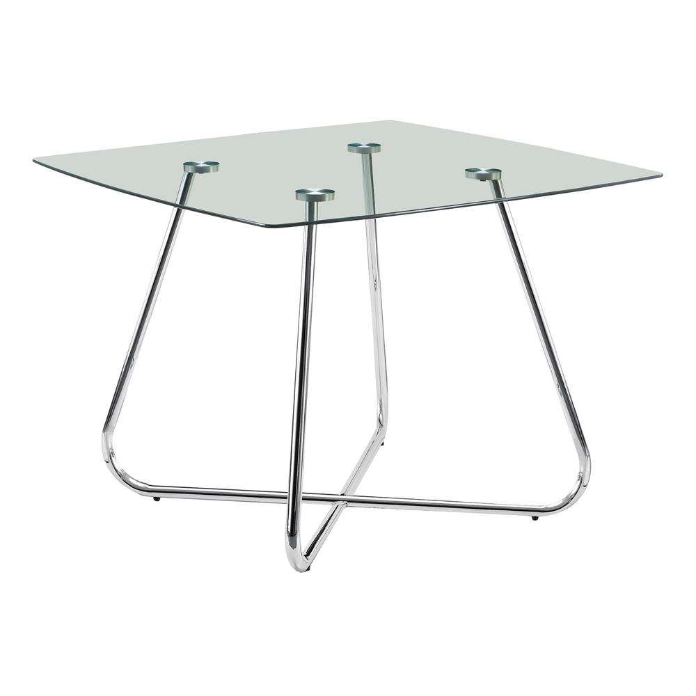 Dining Table, 48 Rectangular, Small, Kitchen, Dining Room, Chrome Metal. Picture 1